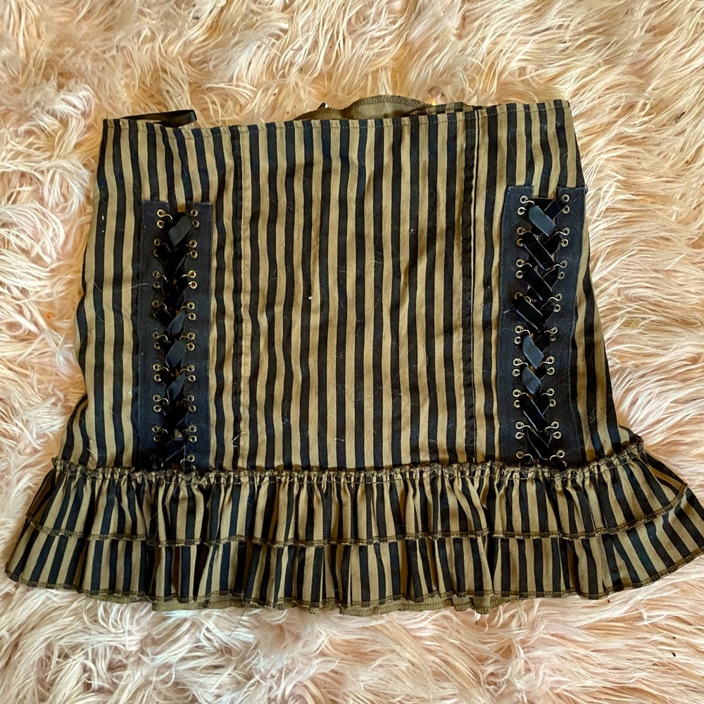 Steampunk vintage hottopic stripped corset style skirt size S